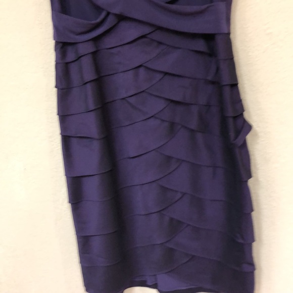 Adrianna Pappell Purple Tiered Flutter Cocktail Dress size 14 - Picture 4 of 12